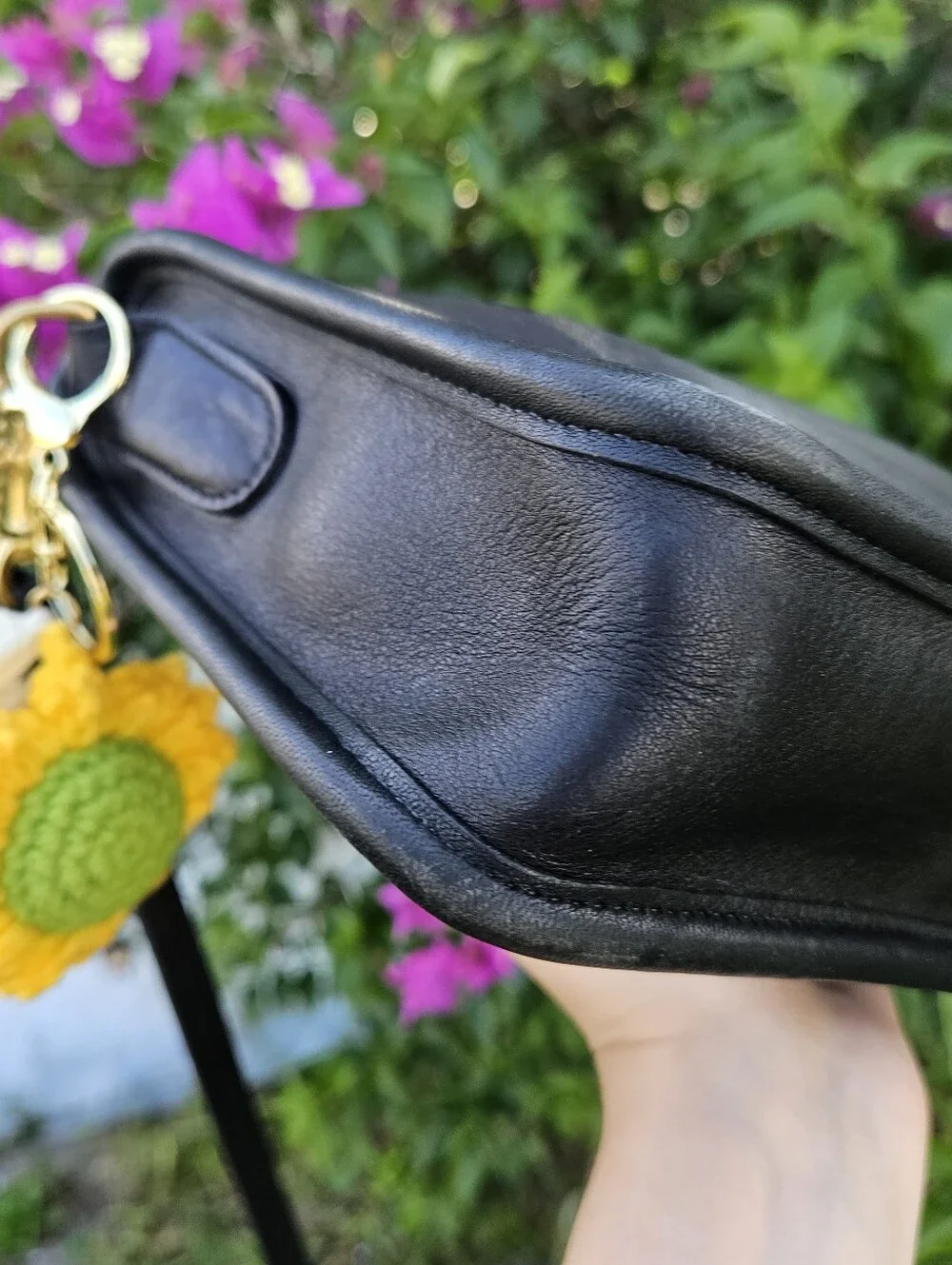 Vintage Coach 9455 Basic Bag Black Leather Crossbody Hangtag Costa Rica
